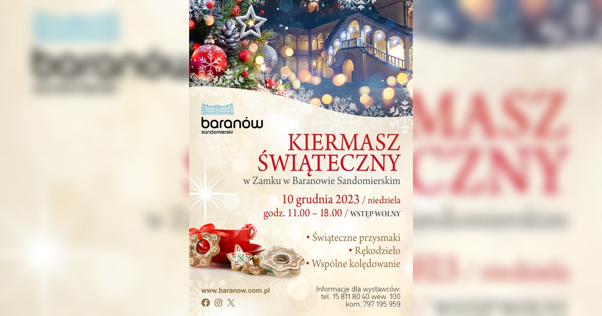 Kiermasz Świąteczny w Zamku w Baranowie Baranów Sandomierski