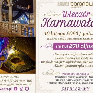 Zamek w Baranowie Sandomierskim zaprasza na Wieczór Karnawałowy!