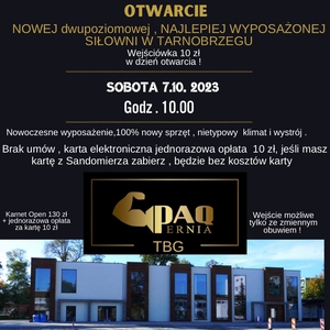 Otwarcie nowoczesnej dwupoziomowej Siłowni PAQERNIATbg