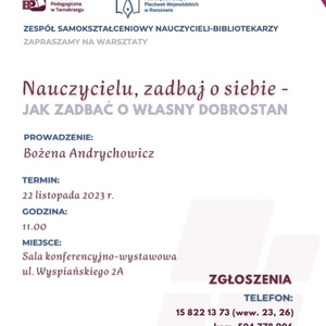 Nauczycielu, zadbaj o siebie. Warsztaty
