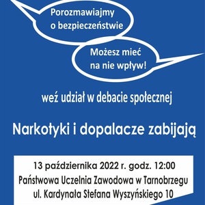 DEBATA SPOŁECZNA " NARKOTYKI I DOPALACZE ZABIJAJĄ"