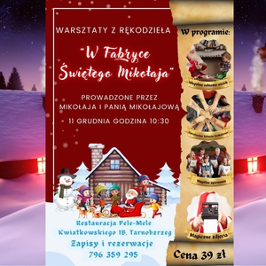 Warsztaty z rękodzieła pt. "W Fabryce Świętego Mikołaja"