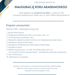 Inauguracja Roku Akademickiego 2022/2023