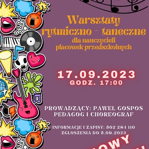 NOWY TERMIN: Warsztaty rytmiczno-taneczne dla nauczycieli przedszkolnych