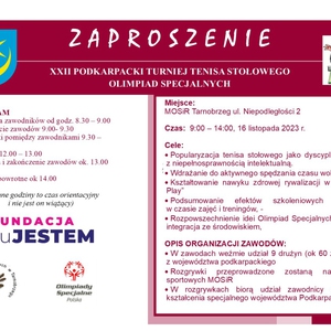 XXII Podkarpacki Turniej Tenisa Stołowego Olimpiad Specjalnych