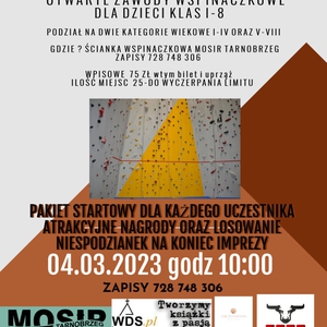 Zawody wspinaczkowe dla dzieci z klas I-VIII