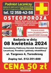 Zbadaj swoje kości: BADANIE OSTEOPOROZY, w poniedziałek 8 kwietnia br., w Tarnobrzegu |