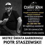 Podwójny Mistrz Świata we fryzjerstwie męskim w weekend w sandomierskim salonie Czarny Kruk babrer & tattoo |