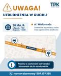 Czasowe utrudnienia w ruchu na ul. Wisłostrada od 28 maja